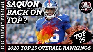 Fantasy Football 2020 Rankings  - Top 25 Overall Fantasy Football Players