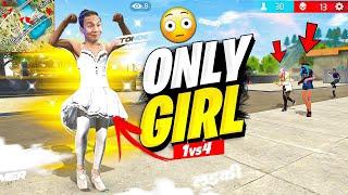 Showing Girls Power in Free Fire  Only Female Characters Combo in Solo Vs Squad - Free Fire Max