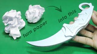 How I make a Realistic Karambit out of Paper - 3D version - Free template