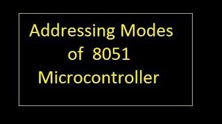 Addressing modes of 8051