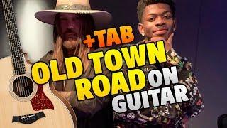 Old Town Road. Fingerstyle guitar cover with tabs and karaoke lyrics (Lil Nas X ft. Billy Ray Cyrus)