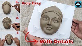 सरस्वती मां का चेहरा बनाना सीखे/Saraswati idol face making easy process