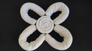 Towel art | How To Make Towel Flowers | Towel Folding Design