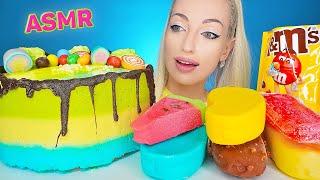 ASMR EATING RAINBOW DESSERTS, CAKE, ICE CREAM, M&Ms (SWEET FOOD) MUKBANG, 케이크, 아이스크림 먹방