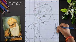 Guru Nanak Dev Ji Drawing, Drawing Guru Nanak Dev Ji | Easy Pencil Sketch,