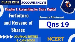 Qns 19 I Accounting for Share Capital I NCERT Solutions