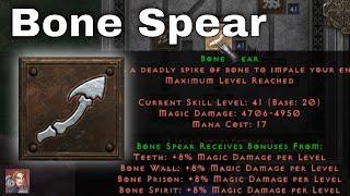 D2R Skills & Abilities -  Bone Spear (Necromancer, Poison & Bone)