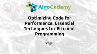 Optimizing Code for Performance: Essential Techniques for Efficient Programming
