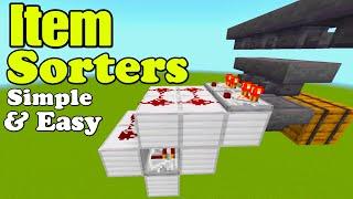 How to Build 4 Simple Item Sorters!!! (Dependable & Easy) [Minecraft Bedrock & Java 1.20]