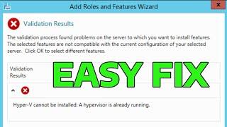 How To Fix Microsoft Hyper-V Error "Hyper-V Cannot Be Installed: A Hypervisor is Already Running"