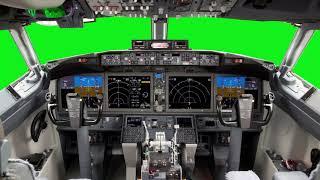 Boeing 747 Cockpit View Green Screen Effects 4K