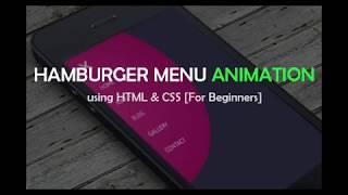 Easy Hamburger Menu Animation using HTML, CSS [For Beginners]