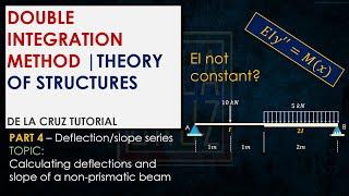 HOW TO CALCULATE SLOPE AND DEFLECTION OF A NON-PRISMATIC BEAM USING DOUBLE INTEGRATION | DE LA CRUZ