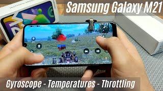 Samsung Galaxy M21 PUBG Test 4/64  Exynos 9611 PUBG  Gyroscope, Temperatures, Throttling