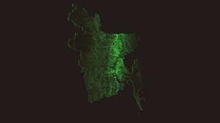 3d neon light map of Bangladesh background video / animation / green screen / country map / 2021