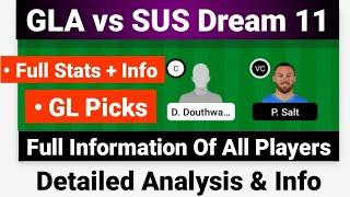 GLA vs SUS Dream 11 | SUS vs GLA Dream 11 | GLA vs SUS Dream 11 Team Prediction