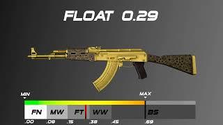 CSGO AK 47   Gold Arabesque   Skin wear float