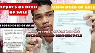 Two Types of DEED OF SALE/ Watch this Before buying SECOND HAND MOTORCYCLE AND CAR