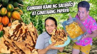 SALVARO (CASSAVA CRISPS) FOR OUR SNACK AND GINATAANG PAPAYA FOR OUR DINNER