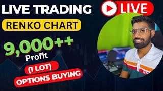 Renko Chart Live Trading | Low Capital 15k to 20k Options Buying Strategy |