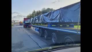 Long beams transport on Nooteboom trailers