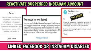 Reactivate Suspended Instagram Account | Your Linked Instagram Or Facebook Account Disabled 2022