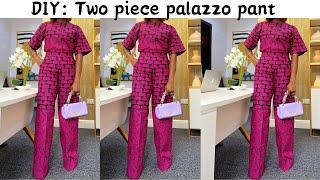 How to cut and sew a high waist Palazzo  pant Two Piece with Inner Pocket