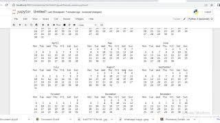 2023 Calendar in Python using Jupyter notebook