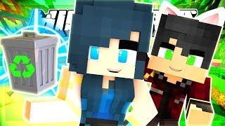 BUILDING WITH TRASH! MINECRAFT BUILD BATTLE CHALLENGE!!