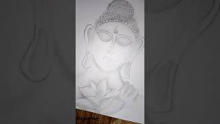 Buddha pencil sketch #art ll krishi craft studio