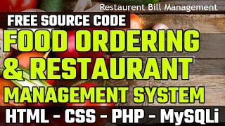 Restaurant Management System Project in PHP | Restaurant Billing System Project in PHP & MySQL 