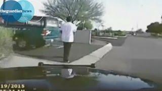 Police car in Arizona runs over man suspected of theft