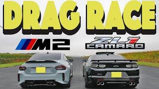 2023 BMW M2 vs 2023 Chevy Camaro ZL1, well well...Drag and Roll Race.