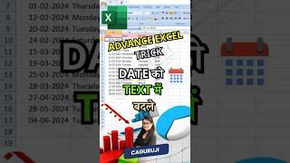 Convert Date into Text in Excel to make useful reports #shorts