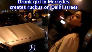Drunk girl in Mercedes fights with cops on Delhi street | INDIA VIDEO