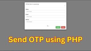 How to send OTP using PHP with mail function | Verify OTP | Bot Coder | #php #html #mail #coding