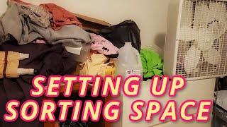 SETTING UP SPACE | Creating Space to Help As I Sort My Clothes | My Decluttering Journey