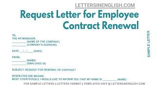 Request Letter For Employee Contract Renewal - Sample Letter Requesting Renewal of Employee Contract