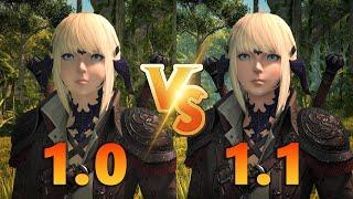 1.0 vs 1.1 Benchmark Side by Side Comparison | Final Fantasy XIV