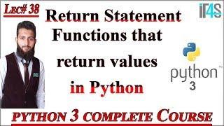 Python Tutorial in Urdu | Hindi | Functions that return values | Return Type Functions in Python