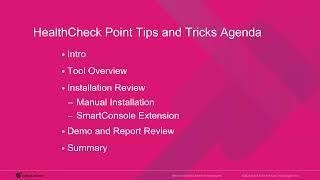 Tips and Tricks 2022 #2 - Health Check Point Overview and Demo