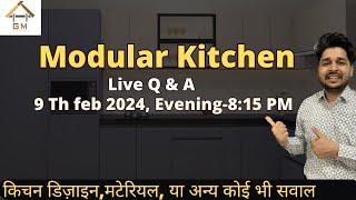 Modular Kitchen Design, Material or any other Doubts l Join Live l Mridul Gupta l