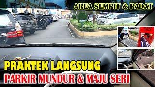 Praktek langsung cara parkir mundur dan maju seri - area parkir padat dan sempit - POV Driving