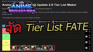 Anime Vanguards - Tier List Fate