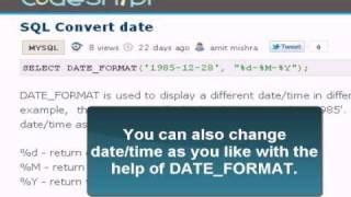 MySQL Tutorial : convert date