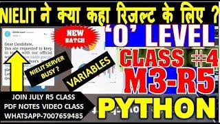 M3 R5 (o level)  VARIABLES Exam new syllabus PYTHON  CLASS #4