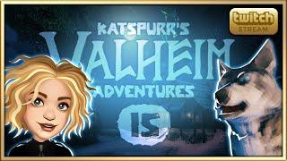 Taming a wolf in the mountains! - KatsPurr's Live Stream Adventures in Valheim - Part 15