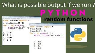 Random in Python - MCQ Question on Random - MCQ for Class 12 Computer Science - Term1 MCQ Computer