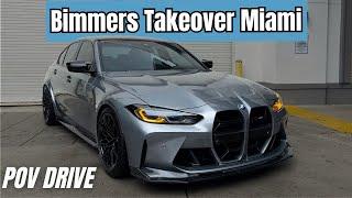 BMW G80 M3s & G82 M4s Takeover Streets of MIAMI  POV Drive - Part 1