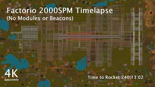 Factorio 2000SPM Timelapse (No Modules or Beacons)(4K apparently)